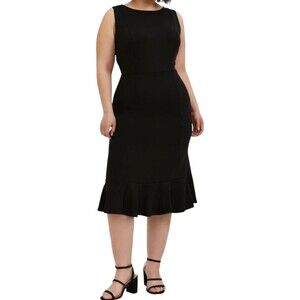 Torrid NWT Premium Ponte Trumpet Dress Black Size 1 1X 14/16 Bodycon Cocktail